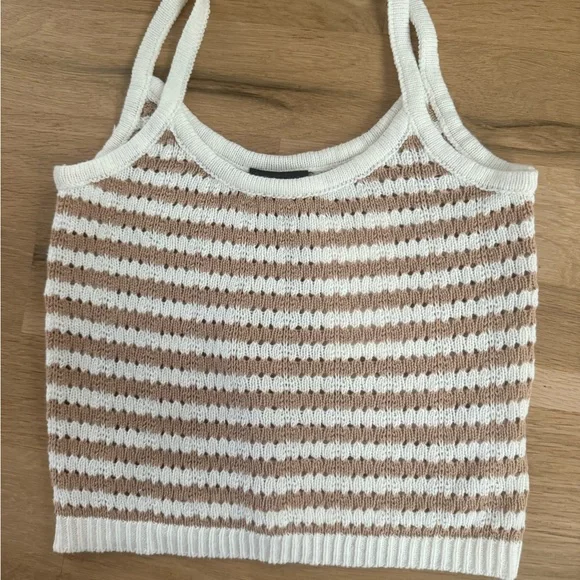 NWT Miou Muse-Crochet Knitted Tank Top Small - Picture 2 of 3